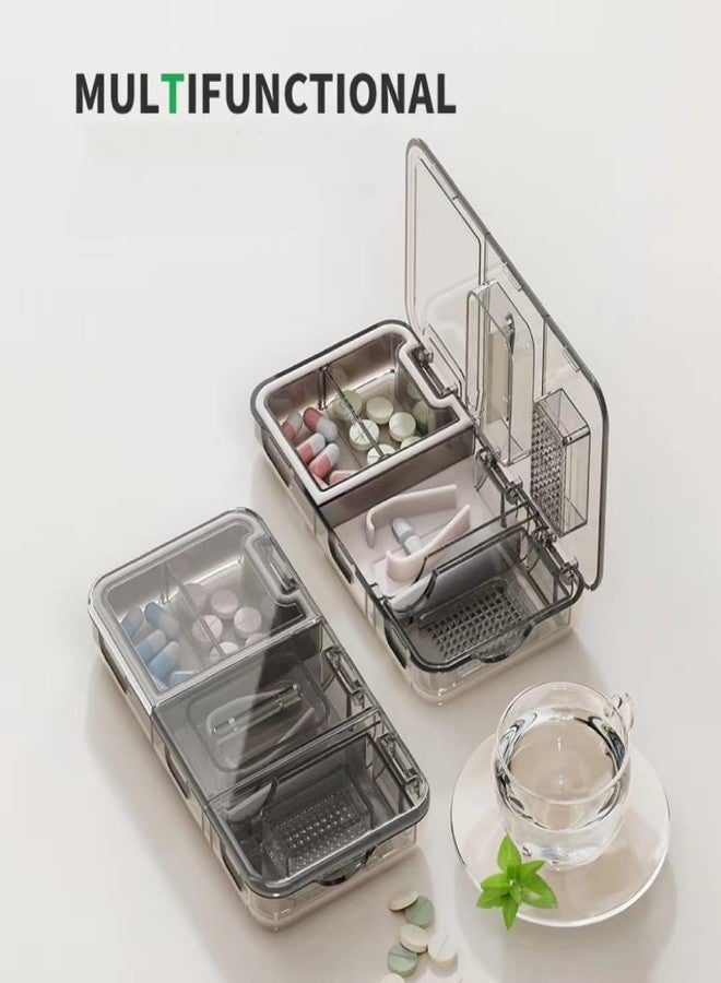 CFMOUR 3-in-1 Pill Cutter Splitter for Tiny or Small Large Pills, Mills for Elderly, Kids&Pets, Black - Image 4